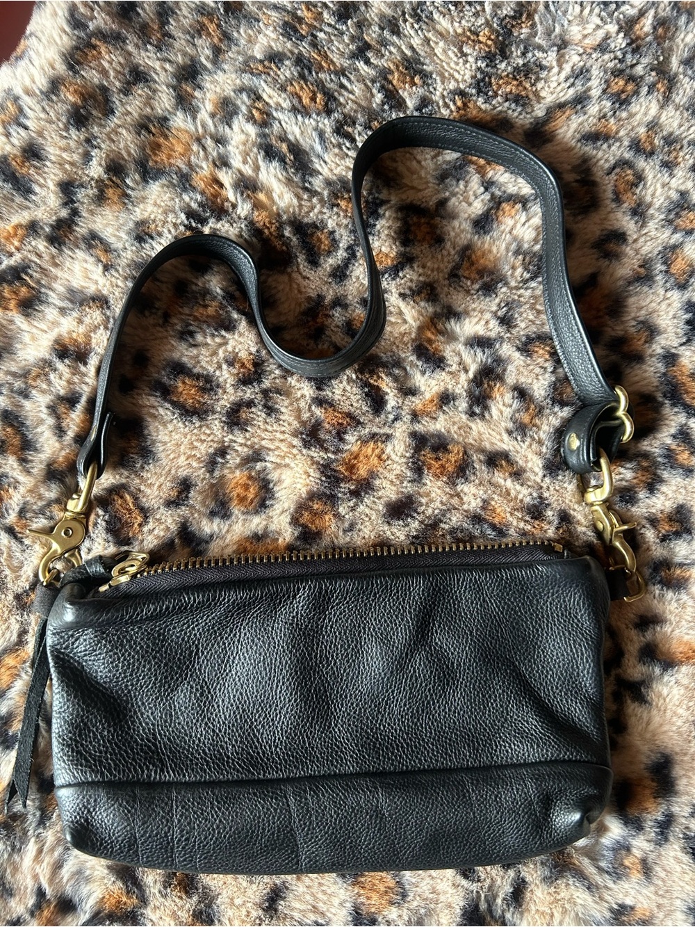 Rais Case Black Leather Convertible Crossbody Fanny Pack